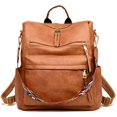 thumbnail image 5 of SUPTREE Backpack Purse for Adults Womens PU Leathe Book Bags Convertible Travel College Shoulder Bags，Brown, 5 of 7