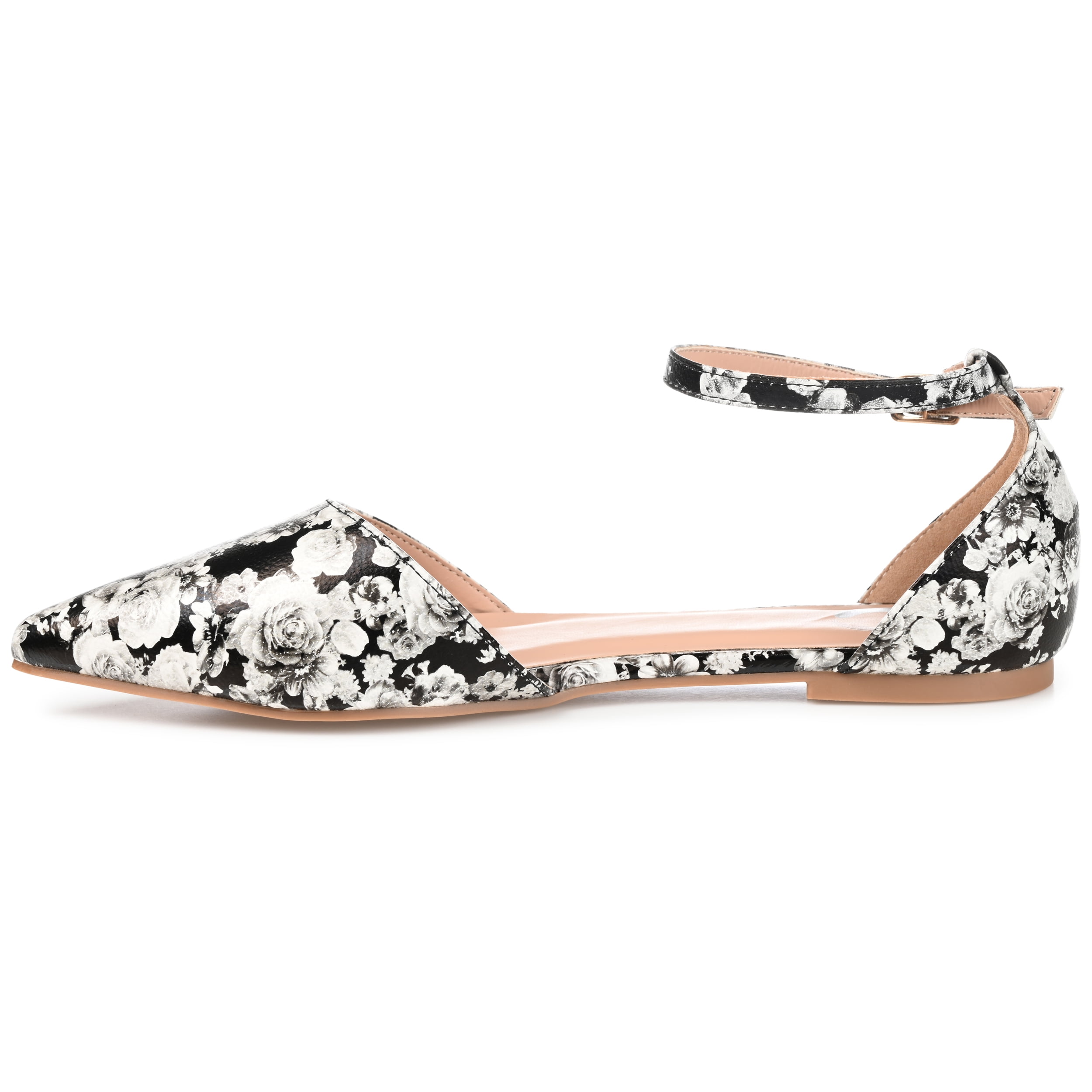 Journee Womens Reba Buckle Pointed Toe Ballet Flats, Widths Available