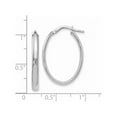 thumbnail image 2 of 10K White Gold Earring Hoop Women'S 26.5 mm 8 Polished Oval Earrings, 2 of 2