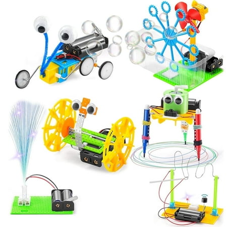 STEM Robotics Kit, 6 Set Electronic Science Experiments Projects for Kids, Boys Toys Ages 7 8 9 10 11 12 Years Old, Physics stimulated, DIY Engineering Robotic Building Kits for Boys