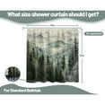 thumbnail image 3 of Black and White Nature Shower Curtains for Mens Bathroom Decor Grey Rustic Woodland Pine Tree Cool Bath Curtain Set, Waterproof Fabric with Hooks, 3 of 6