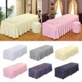 thumbnail image 4 of Solid Massage Table Skirt Bed Valance Sheet Cover w/ Face Hole 73x28 White, 4 of 6