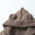 thumbnail image 4 of Snowsuit For Toddler Bear Ears Hooded Front Zip Long Sleeve Jumpsuit Thick Thermal One Piece Oneises Bodysuit (18 Months, Coffee), 4 of 9