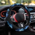 thumbnail image 3 of Uorisanigo Rose 15 Inch Steering Wheel Cover for Women Blue Car Steering Wheel Protector Waterproof Car Steering Wheel Cover for Winter Flannel Car Accessories Novelty Car Decor Gift for Sister, 3 of 8