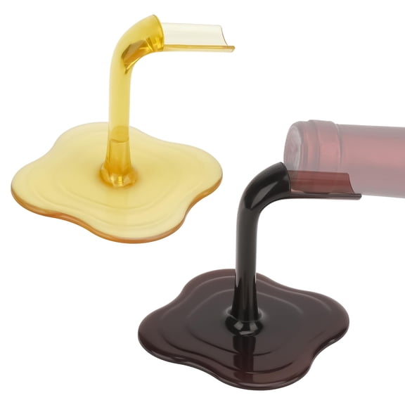 PLAYABLE ART Spilled Wine Bottle Holder - Fun and Unique Way to Display Your Favorite Wine - (Wine red yellowSet of 2)