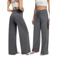 thumbnail image 3 of Women's Flowy Wide Leg Palazzo Pants, Drawstring Comfy Lounge Casual Yoga Maternity Trousers, 3 of 8