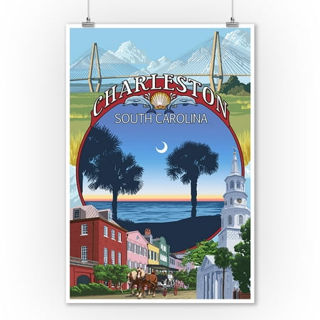 Charleston, South Carolina - Town Views - Lantern Press Artwork (9x12 Art Print, Wall Decor Travel