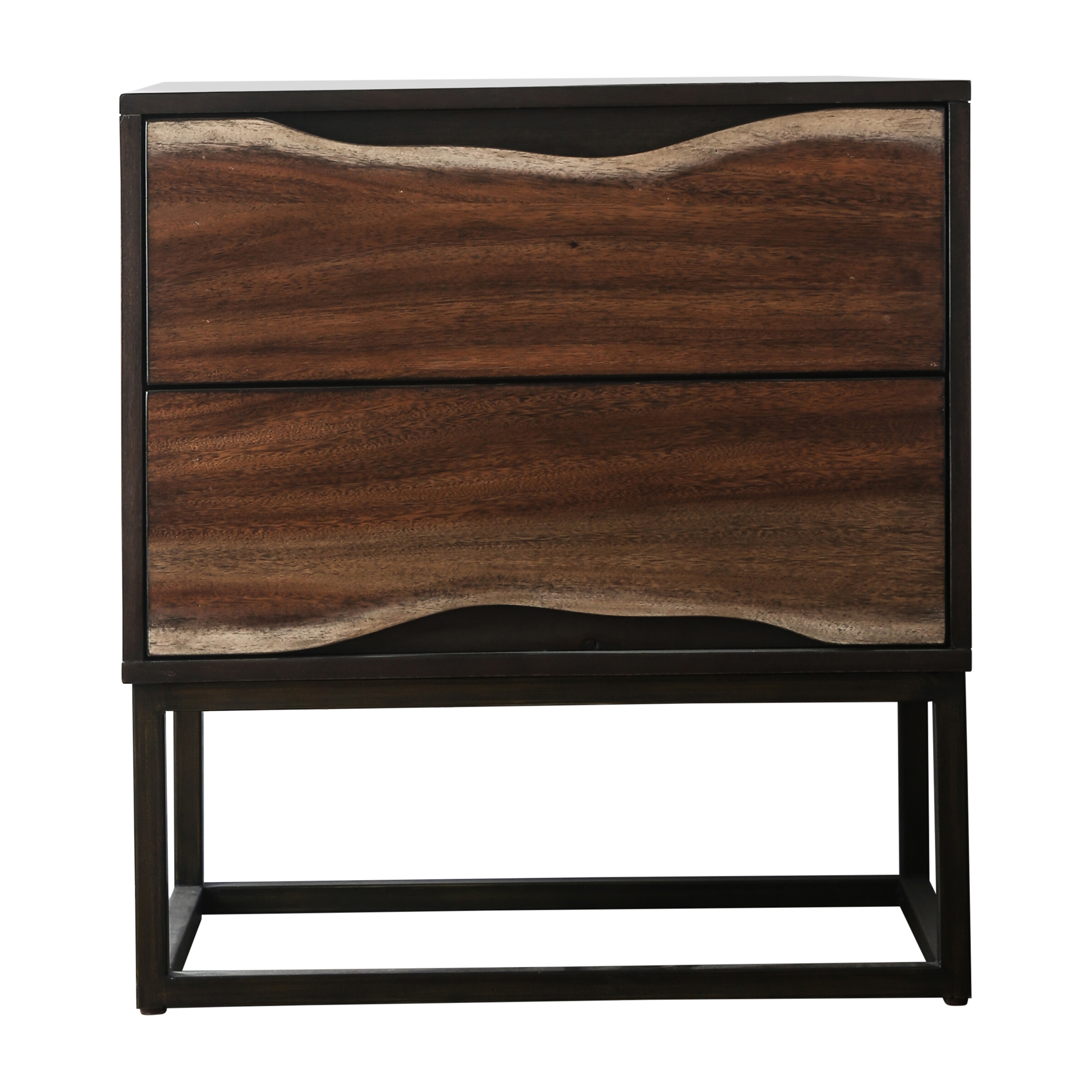 Furniture of America Trippen Nightstand with 2Drawer, Dark Walnut and