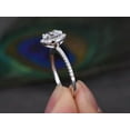 thumbnail image 4 of Art Deco 1.75 Carat Halo Wedding Ring in Moissanite Diamond with 18k Gold Plating, 4 of 5