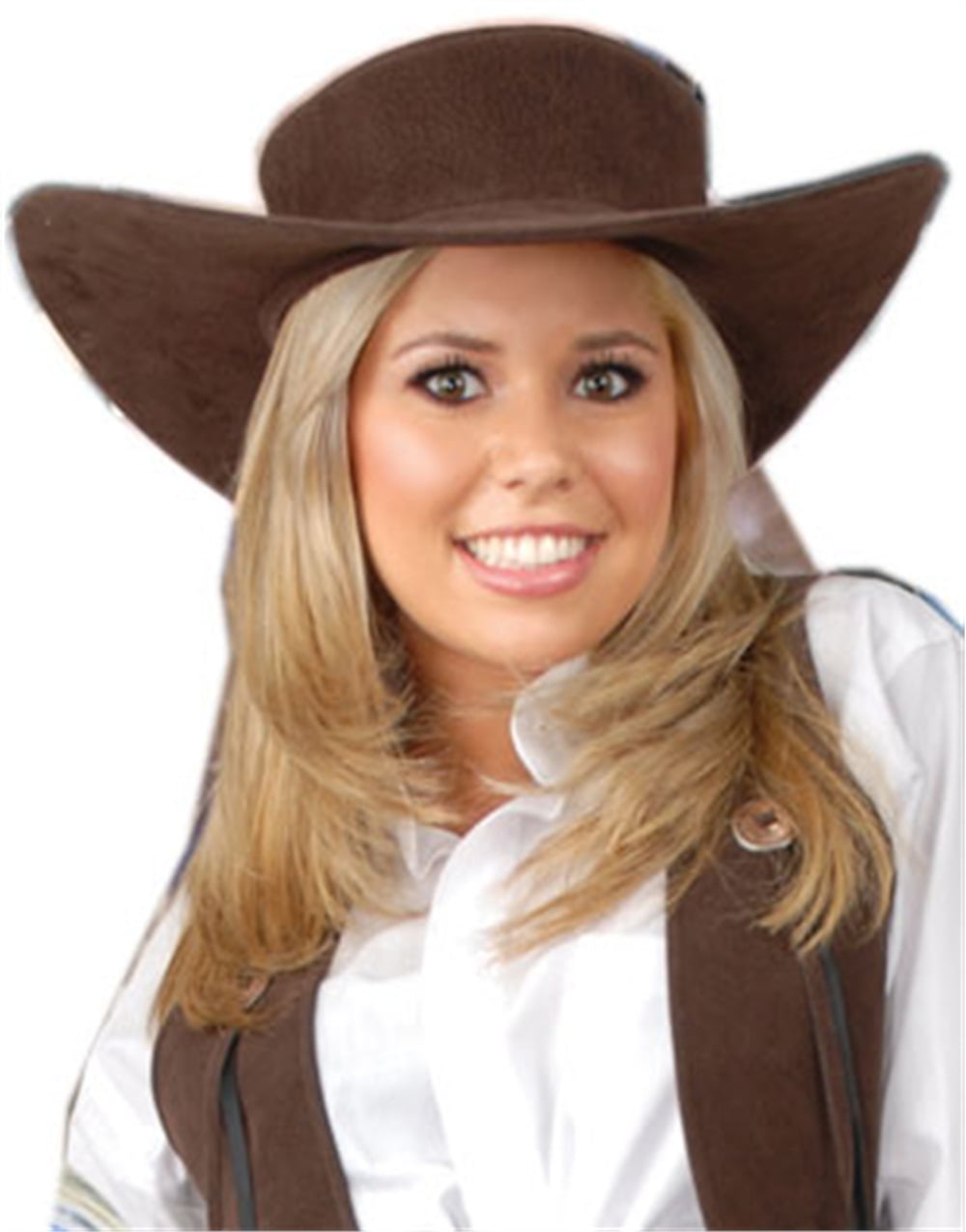 Women's Deluxe Brown Suede Costume Accessory Cowgirl Hat
