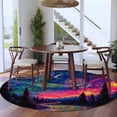Abstract Starry Sky 7FT Round Area Rugs for Living Room Path Forest ...