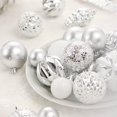 thumbnail image 2 of Lumiparty 65 pcs Christmas Ball Ornaments Set, Shatterproof Xmas Balls Decorative Hanging Ornaments, Tree Ornaments Assorted Set with Hooks for Xmas Tree Holiday Wreath Garland Swag Decor, Silver, 2 of 9