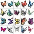 thumbnail image 4 of 50 tatuajes temporales de flores para mujeres, pegatinas para tatuajes de medio brazo, tatuajes de rosas, flores, calaveras y mariposas, para decoraciones para adultos, niñas y niños, 4 of 5
