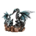 thumbnail image 2 of 10.5 Inch Black and Blue Dragon Family Mystical Statue Figurine, 2 of 2