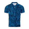 thumbnail image 4 of Mens Manga Corta Botón Abajo Camisas con Bolsillo Pulover Botón de Impresión de la Camisa de Solapa de Poliéster Cuello de Vuelta, Blusa Casual para Hombres, 4 of 5