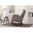 thumbnail image 6 of BISHE Modern Rocking Chair with Wood Legs and Side Pocket, Glider Recliner Armchair with High Back, Comfortable Accent Chair for Nursery, Living Room, Bedroom(Grey), 6 of 8