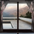 thumbnail image 4 of BZSMCE Window Curtain Panels Set Of 2 In Midnight Sakura Printed, 4 of 4
