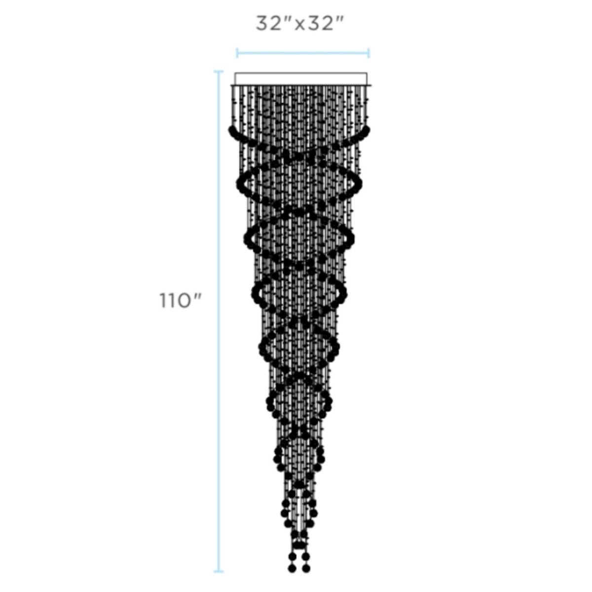 Finesse Decor 12 Light Double Helix Clear Crystal Chandelier