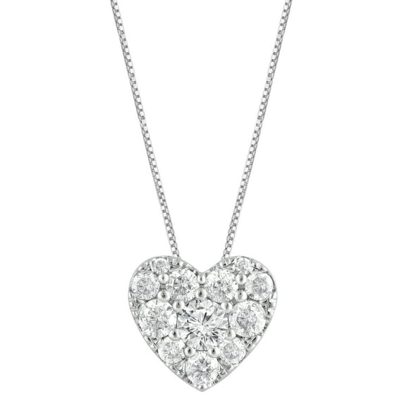Unique Moments 1/2 Ct Round Lab Grown Diamond Heart Pendant in Silver for Women (J-SI-I1)