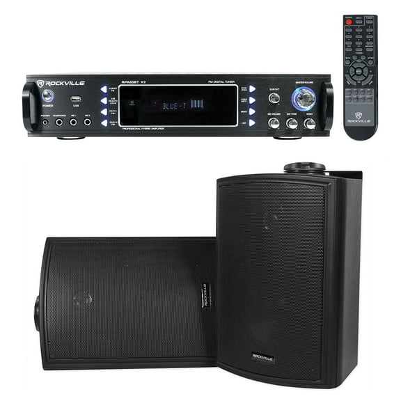 Rockville Home Theater Bluetooth Receiver   (2) 5.25" Speakers w/Swivel Brackets