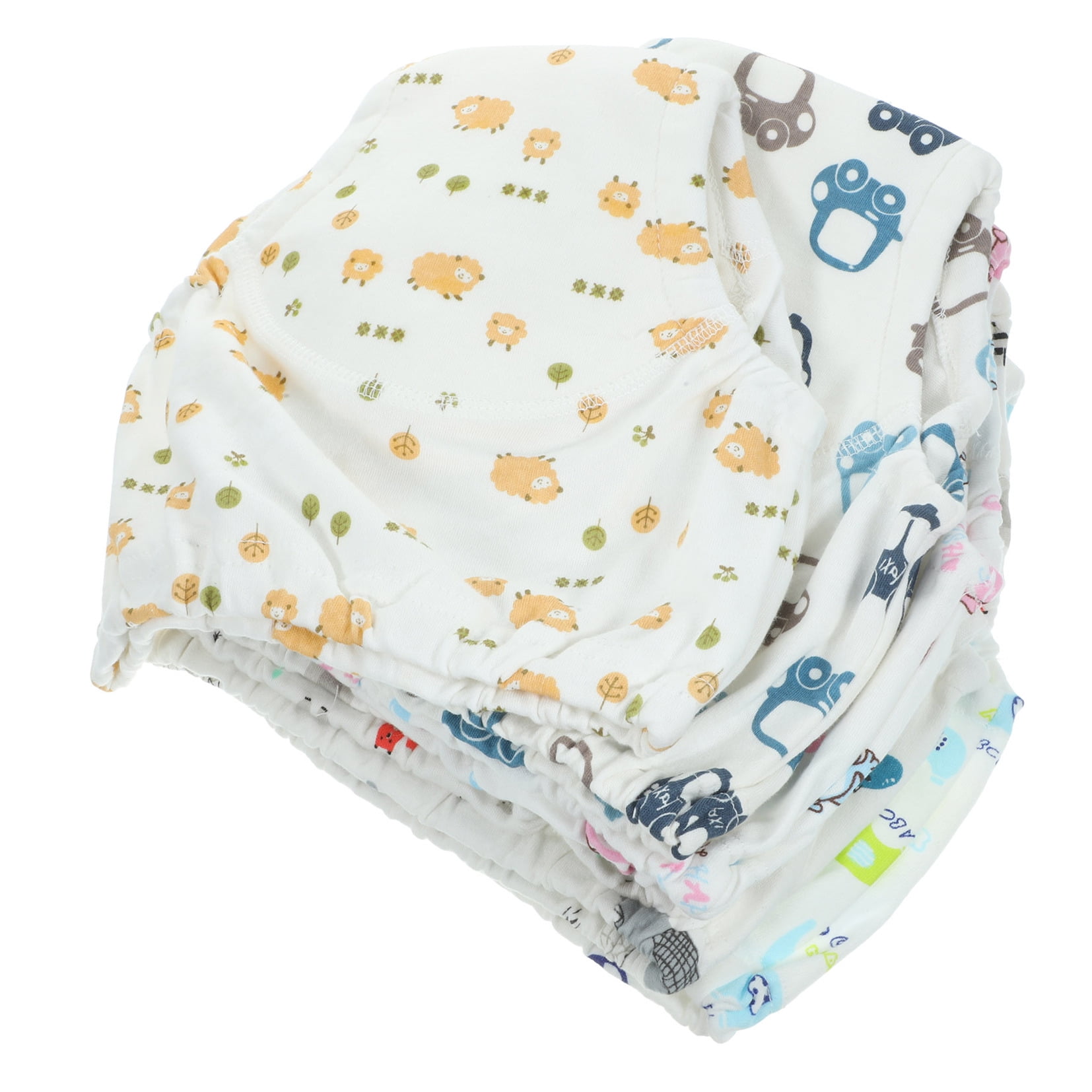 TEHAUX 6-Pack Reusable Newborn Cloth Diapers White Baby Nappies Soft Washable Baby Diaper Set