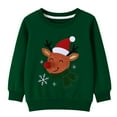 thumbnail image 3 of HILEELANG Kids Christmas Sweatshirt, Cotton Pullover Top with Reindeer Appliqué, Unisex Holiday Long Sleeve Shirt for Toddler Boys Girls 4T (Green), 3 of 8
