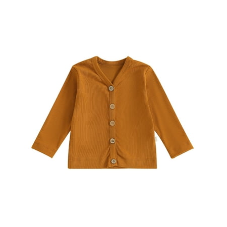 

Meihuid Baby Girls Boys Knitted Cardigan Solid Color V-Neck Sweater Coat