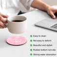 thumbnail image 3 of Pink Christmas Coasters Set of 2, Absorbent Coasters for Drinks, Winter Xmas White Snowflakes Texture Coaster for Desk Coffee Table Protection, Home Decor House Warming Gifts 4", 3 of 8
