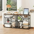 thumbnail image 2 of Entryway Table, Narrow Console Table, Industrial Sofa Table with 5 Tier Storage Shelves, Entrance Table for Hallway, Behind The Couch, Living Room, Foyer, 2 of 14