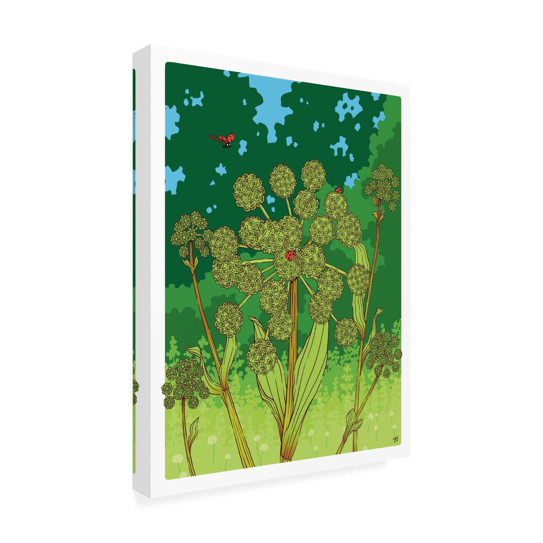 Canvas Wall Art - Rachel Feirman 'Angelica and Ladybug' Wall Art for Living Room, Bedroom, or Office Décor by Trademark Fine Art - 18 x 24 Inches