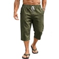 thumbnail image 5 of Chiccall Men's Casual Shorts Below Knee Length 3/4 Capri Pants Drawstring Pockets Elastic Waist Beach Yoga Shorts, 5 of 8