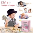 thumbnail image 2 of ATM Piggy Bank for Kids, Electronic Money Saving Box with Password, Safe Cash Coin Saving Bank Toys for Ages 8 13 Kids Birthday (Pink), 2 of 5