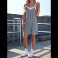 thumbnail image 4 of Vestido de Verano para Mujer 2025, Minivestido Informal Sin Mangas con Tirantes Finos y Bolsillos Gris L, 4 of 8