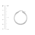 thumbnail image 4 of 14K White Gold 3x30mm Full D/C Round Tube Hoops - Women, 4 of 4