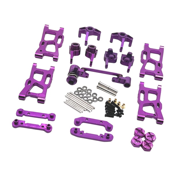 Conjunto de accesorios y piezas de actualización de metal para coche RC (144010, 124018, 124019 y 124016) Violeta