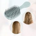 thumbnail image 6 of 1pc Women Leaf Style Hollow Comb Hair Brush for Straight Curly Thin Hair Blue ABS, 6 of 6