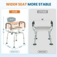 thumbnail image 6 of GYZJ Swivel Shower Chair with Coldproof Seat & Back Cushion, Senior Shower Stool 5 Levels Adjustable Height 31"-35", Support Up to 400Lbs, 6 of 8