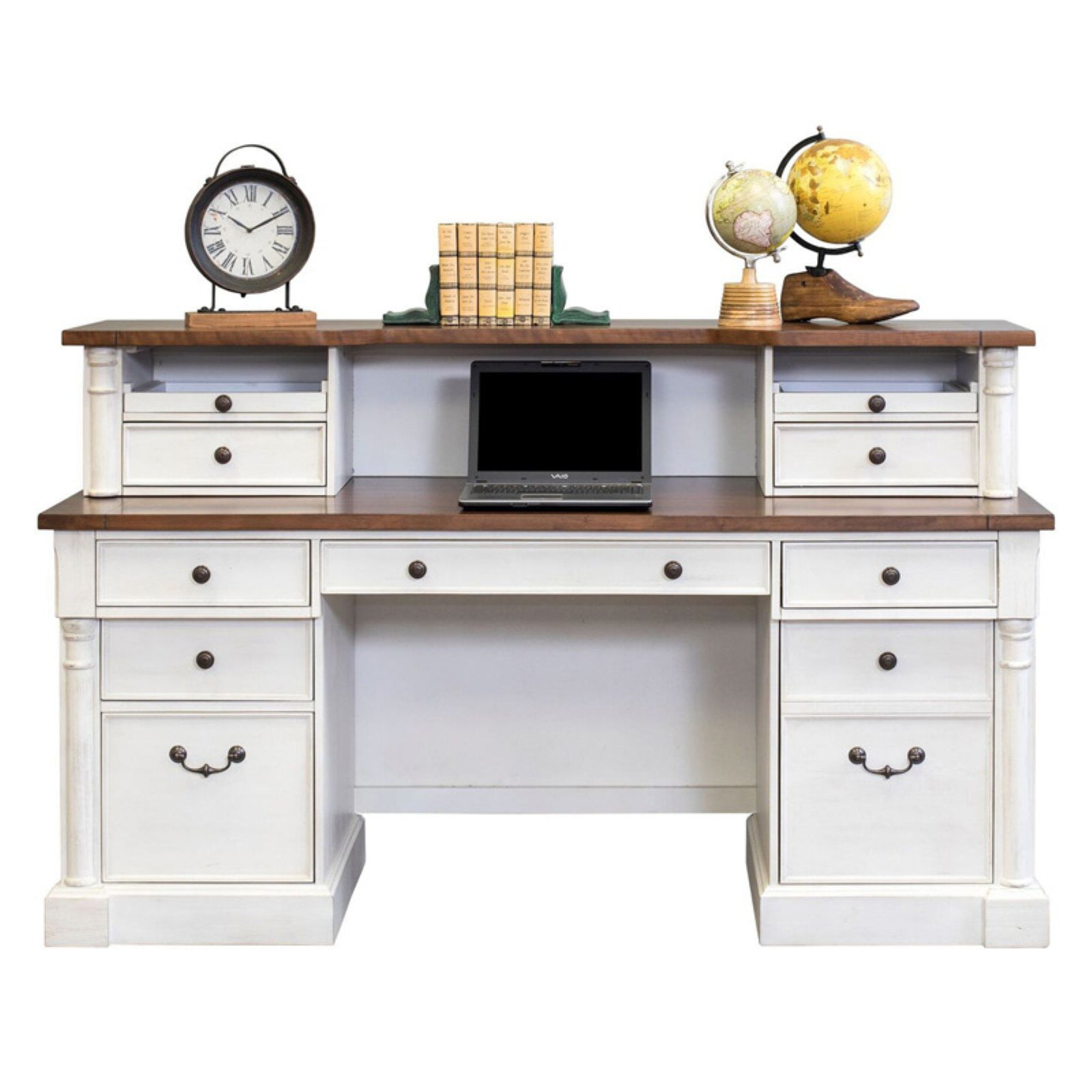 Martin Home Furnishings Durham Credenza Desk with Optional Hutch