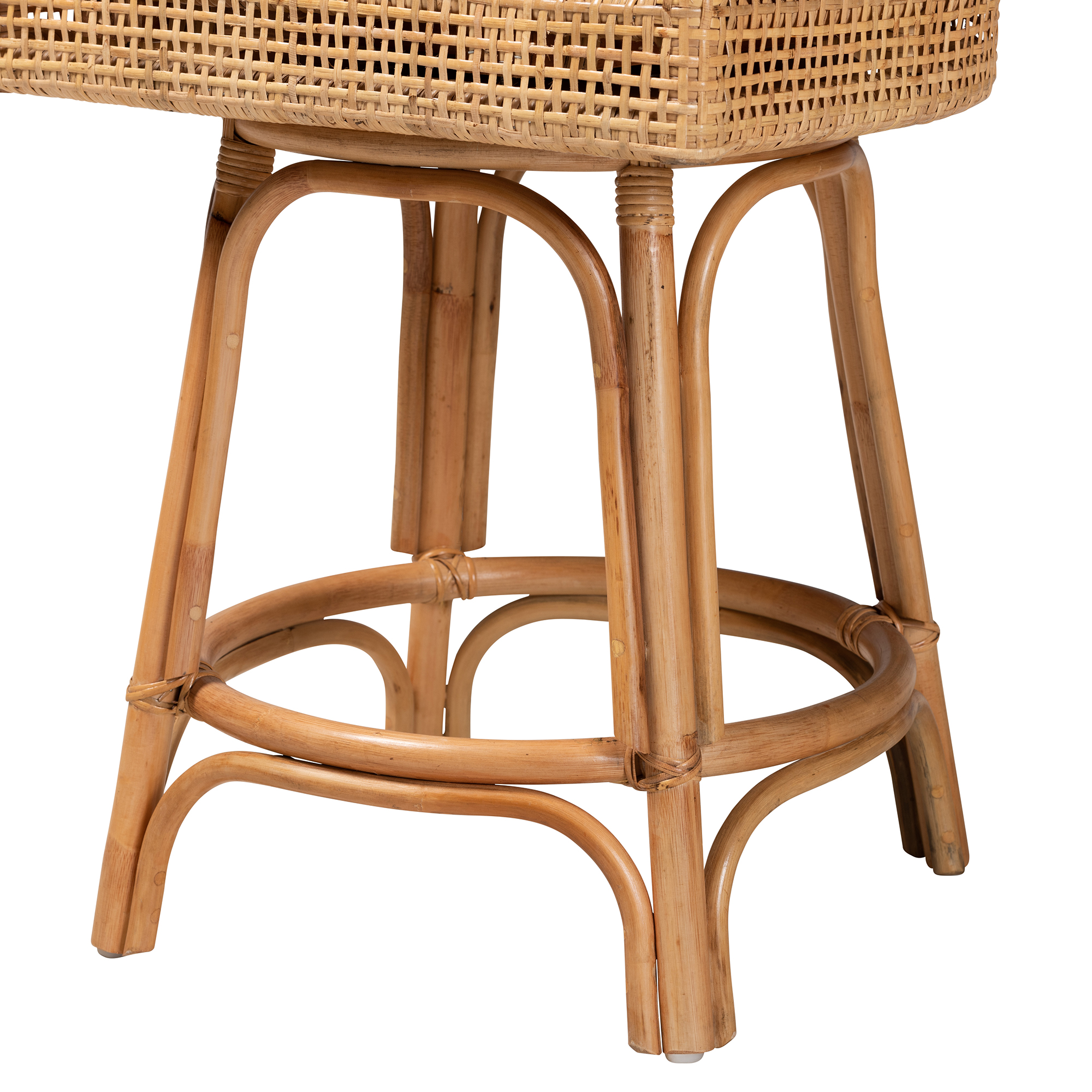 bali & pari Bella Rattan BOHO Counter Stool, Natural Brown