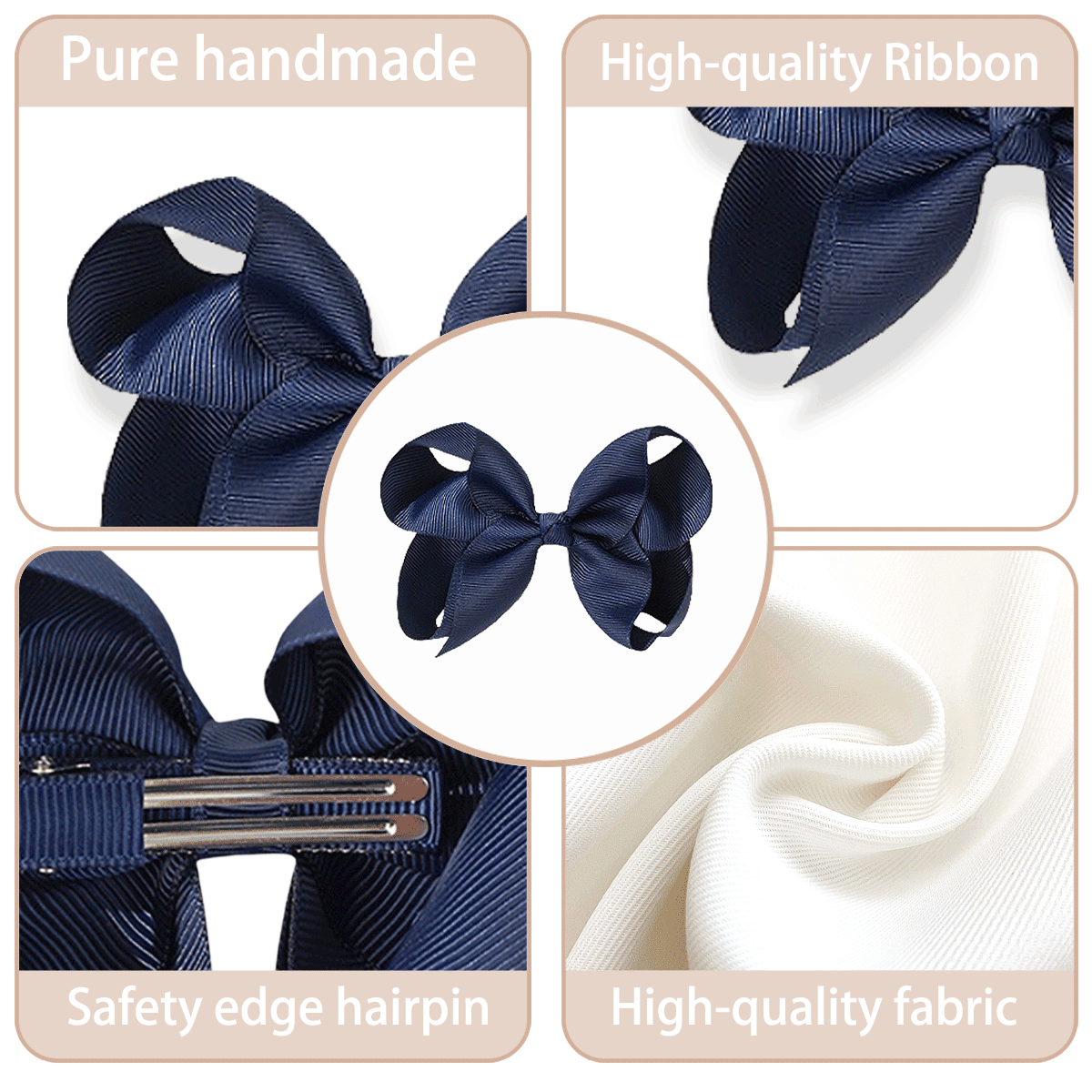 JoyBowie 24pcs Hair Bows Set, 12pcs 3In & 10pcs 4.5In Grosgrain Ribbon Alligator Clips for Girls