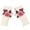 White + Dark Pink, variant on Opolski 1 Pair Knitted Gloves Fingerless Flower Embroidery Thumb Hole Elegant Stretchy Cold Resistant Soft Autumn Winter Women Writing Gloves for Outdoor Pink Black