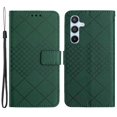thumbnail image 1 of HT06 For Samsung Galaxy M55 5G Stand Phone Case Rhombus Pattern Imprinted Leather Cover - Green, 1 of 5