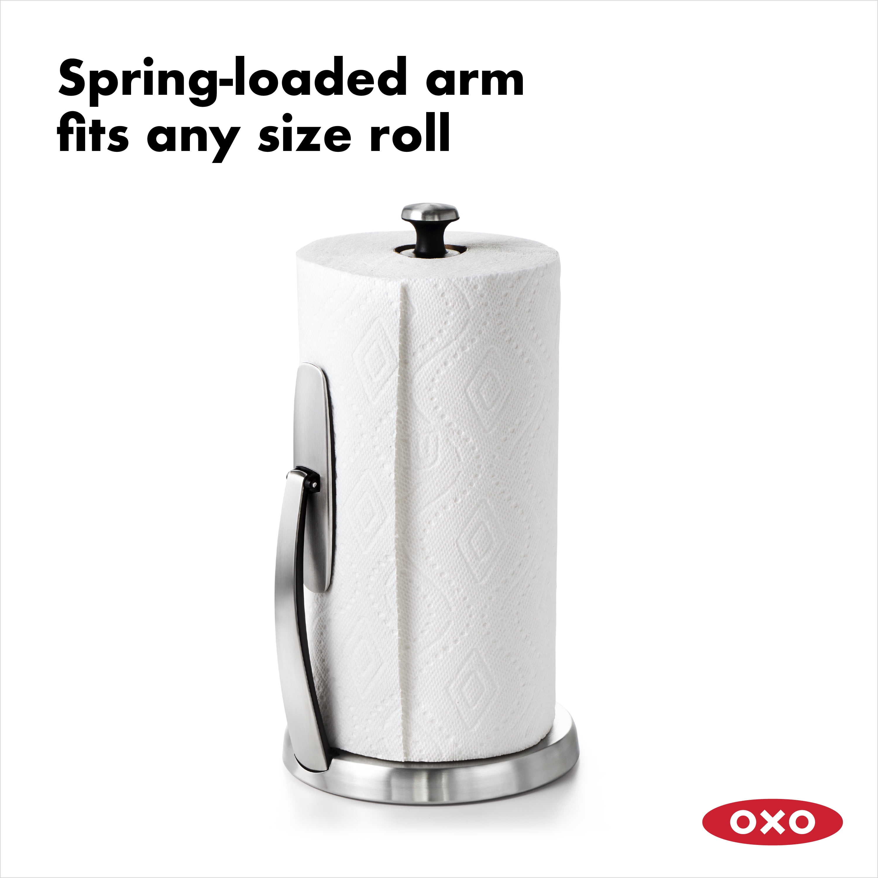 OXO Stainless Steel Simply Tear Countertop Paper Towel Holder