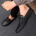 thumbnail image 3 of Mens Slip on Loafers Comfortable Boat Shoes Casual Walking Sneakers Metal Decor Business Work Lightweight Soft Sole Oxfords Black Size 8.5, 3 of 6