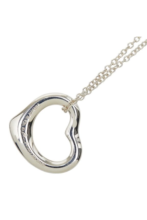 Pre-Owned Tiffany & Co. Open Heart Necklace in 925 Sterling Silver for Women. (Good)