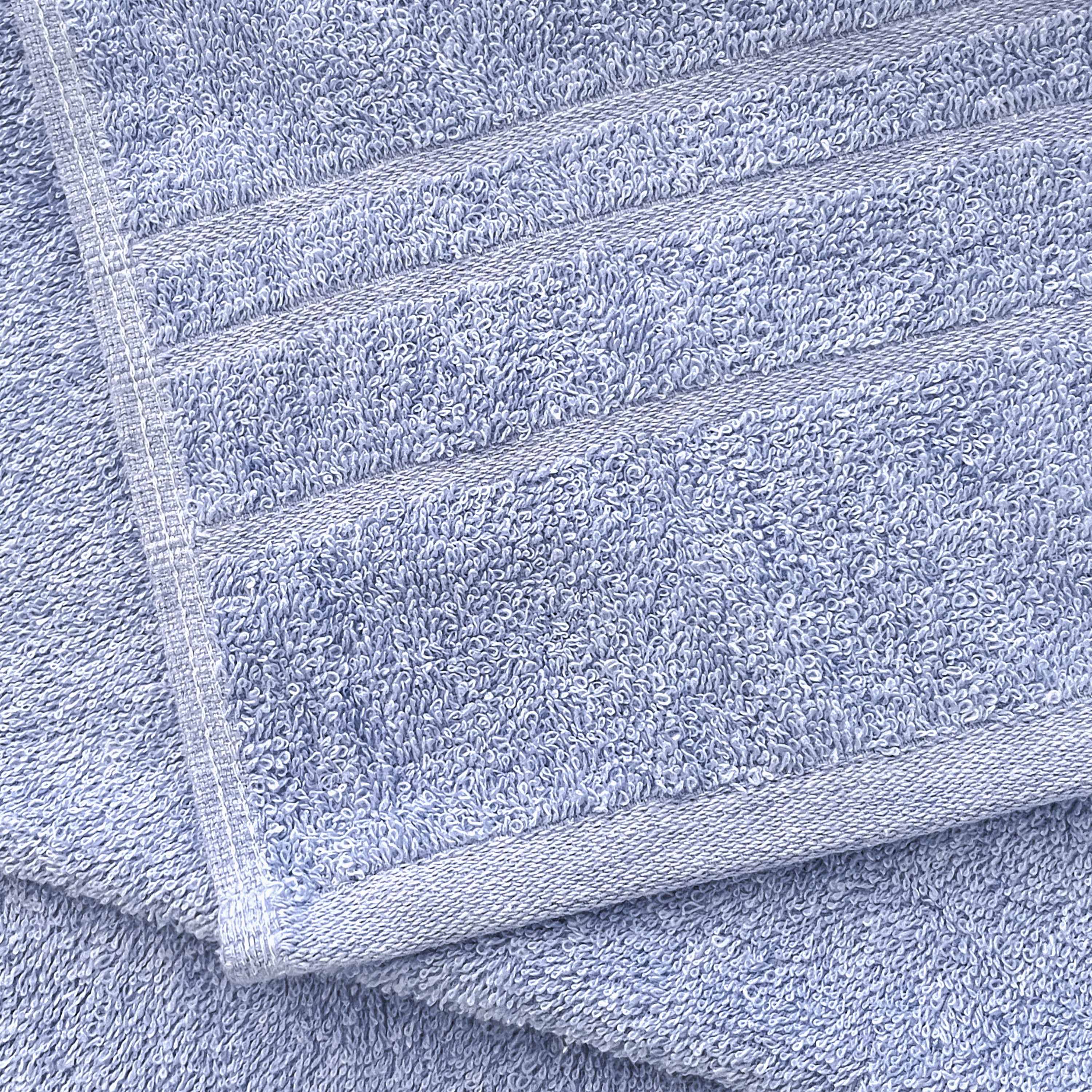 True Hue 24 Piece Cotton-Recycled Polyester Bleach Safe Bath Towel Set, Blue