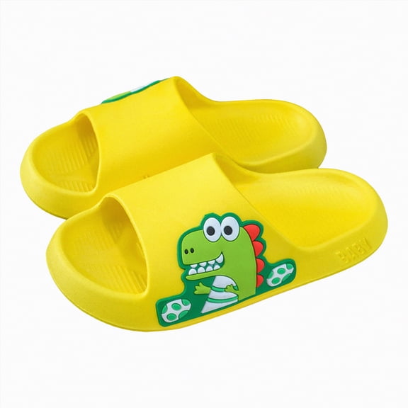 kpoplk Kids Cloud Slides Boys Girls Pillow Slippers Shower Slip on Slide Sandals(Yellow,2)