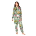 thumbnail image 2 of FORMRS Onesies Pajama for Adults Unisex Hoodie Winter Jumpsuit One Piece Sleepwear, Sizes S-2XL, Green Cartoon Trucks Pattern, 2 of 7