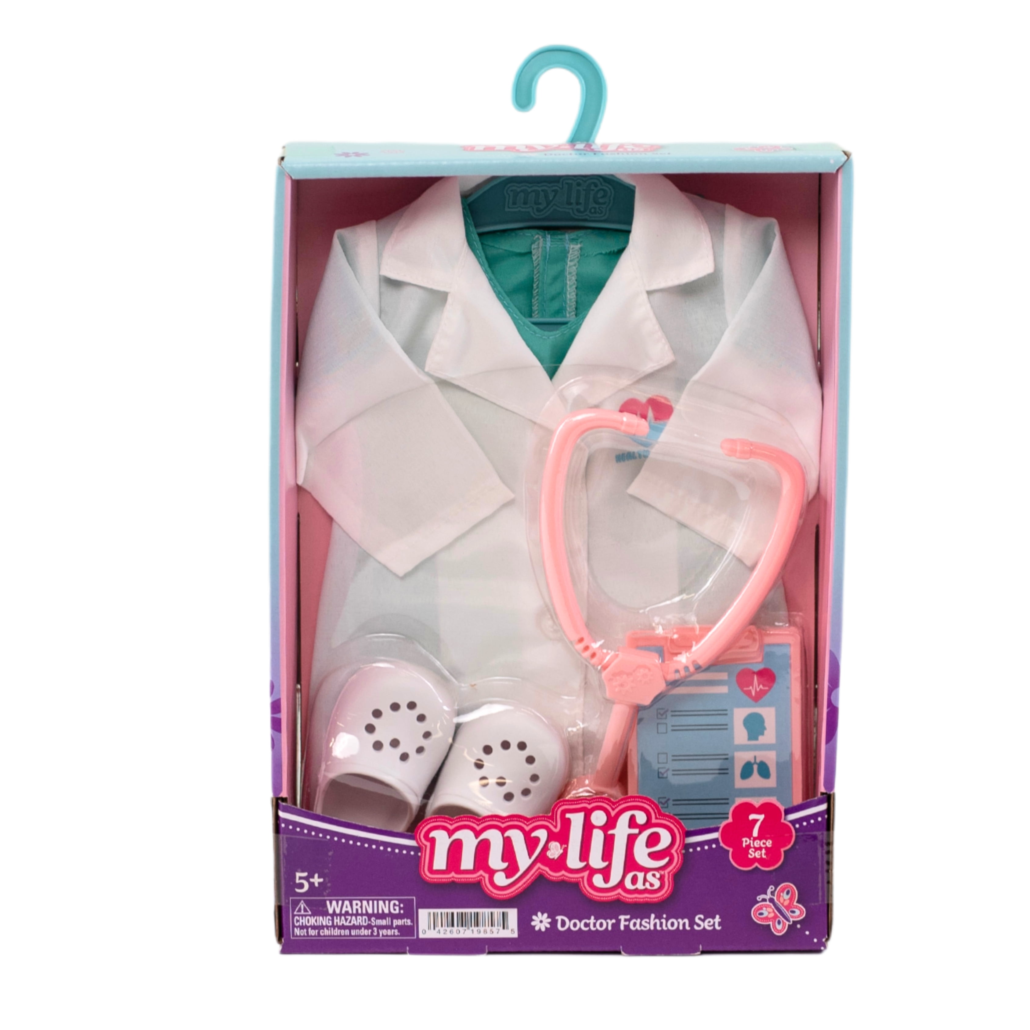 My Life As Doctor Fashion Set for 18-inch Doll, 7 Pieces Included; Blue and White Color