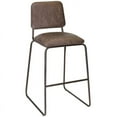 thumbnail image 1 of Mesa Metal Counter Stool with Cocoa Brown Faux Leather Seat, 1 of 8